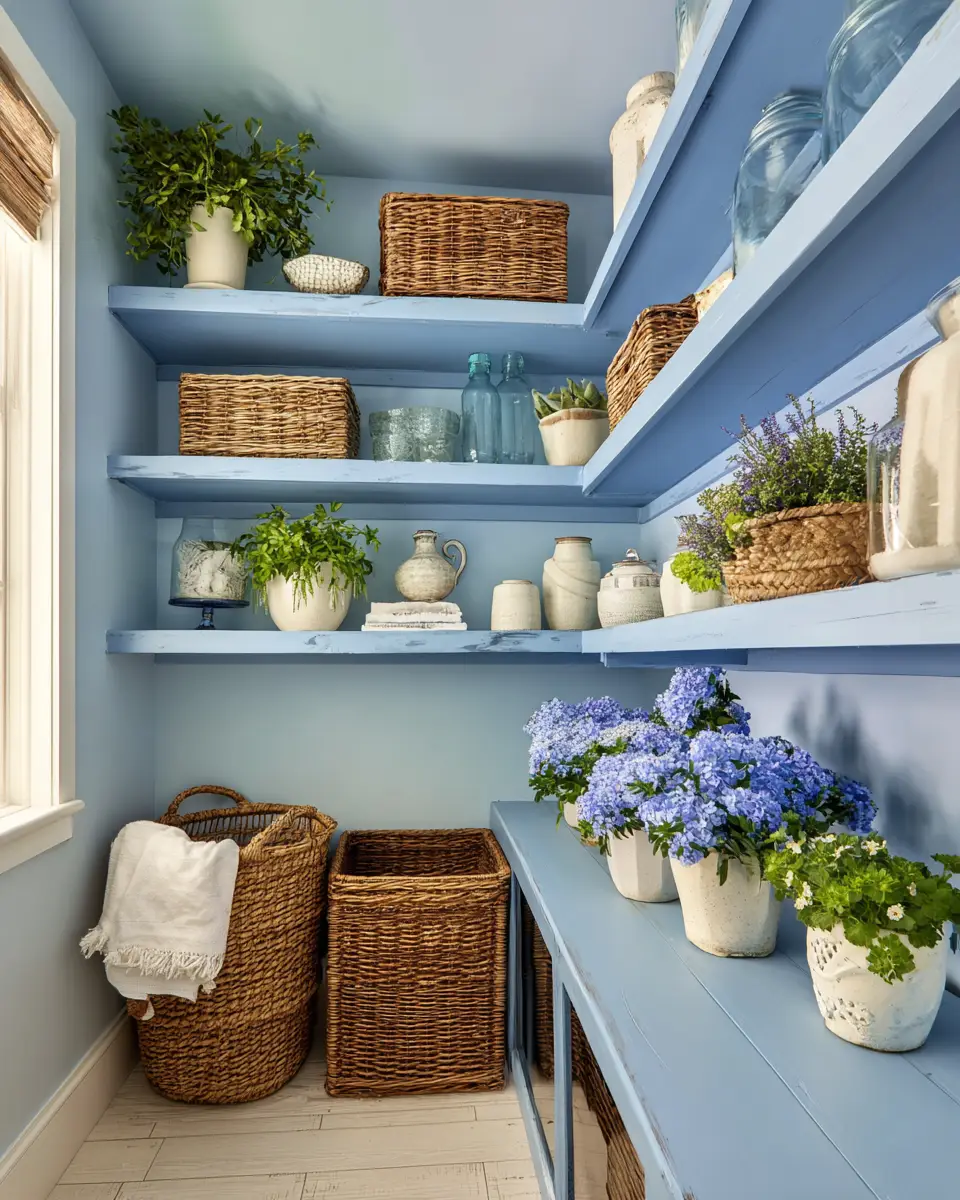 Blue Eclectic Laundry Room Decor Ideas