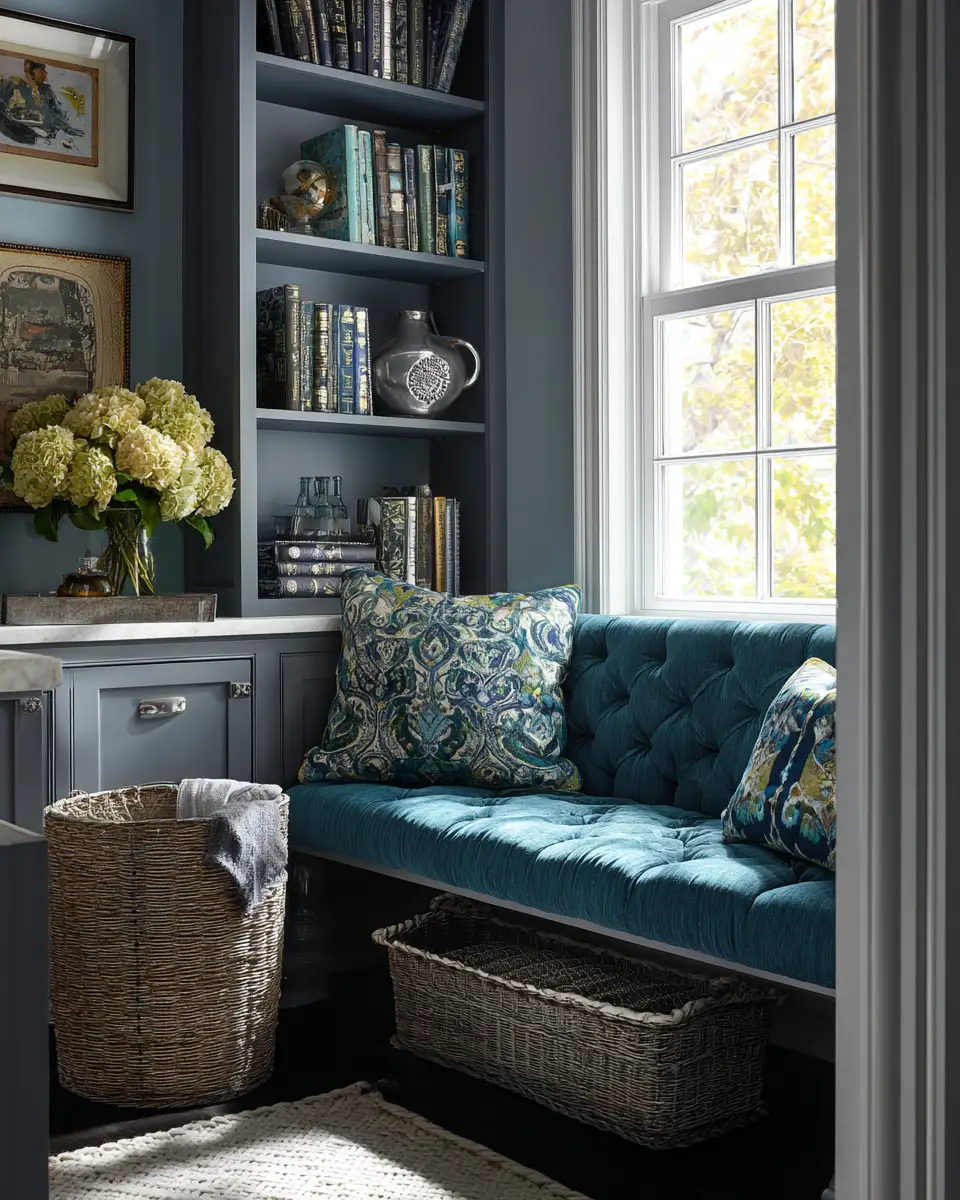 Blue Eclectic Laundry Room Decor Ideas