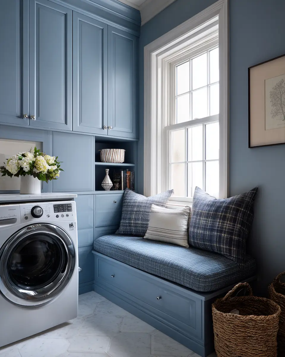 Blue Eclectic Laundry Room Decor Ideas