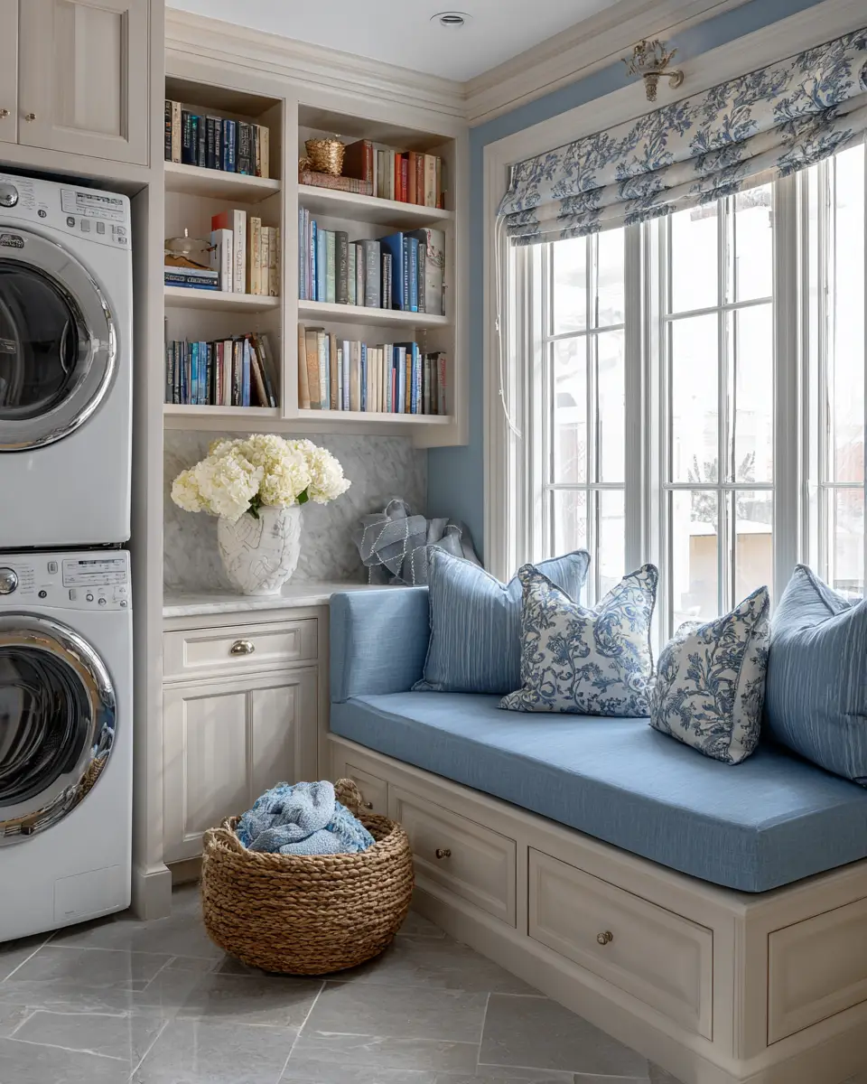 Blue Eclectic Laundry Room Decor Ideas