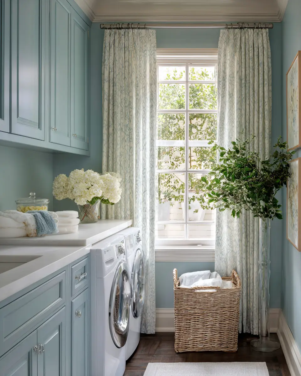 Blue Eclectic Laundry Room Decor Ideas