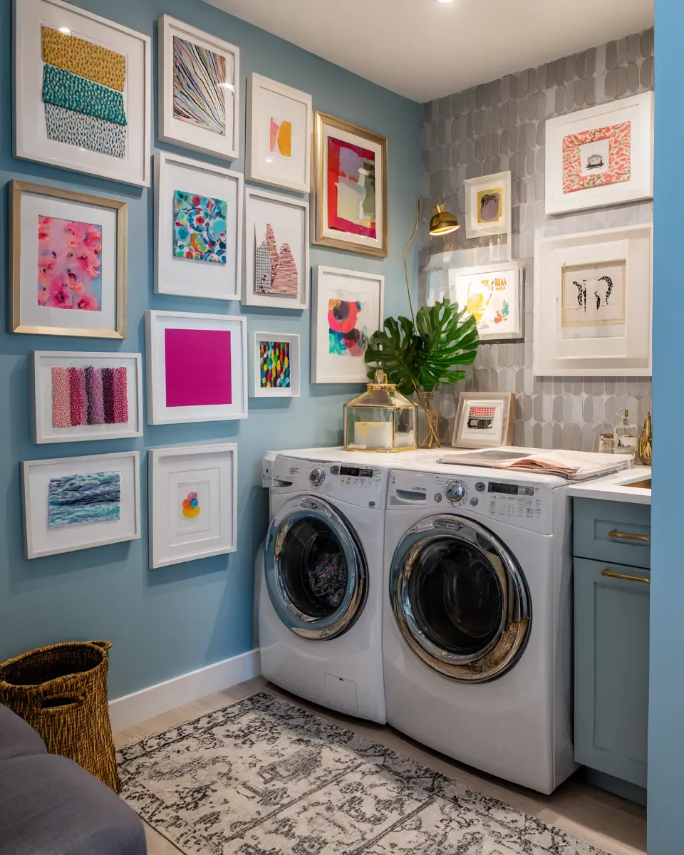 Blue Eclectic Laundry Room Decor Ideas