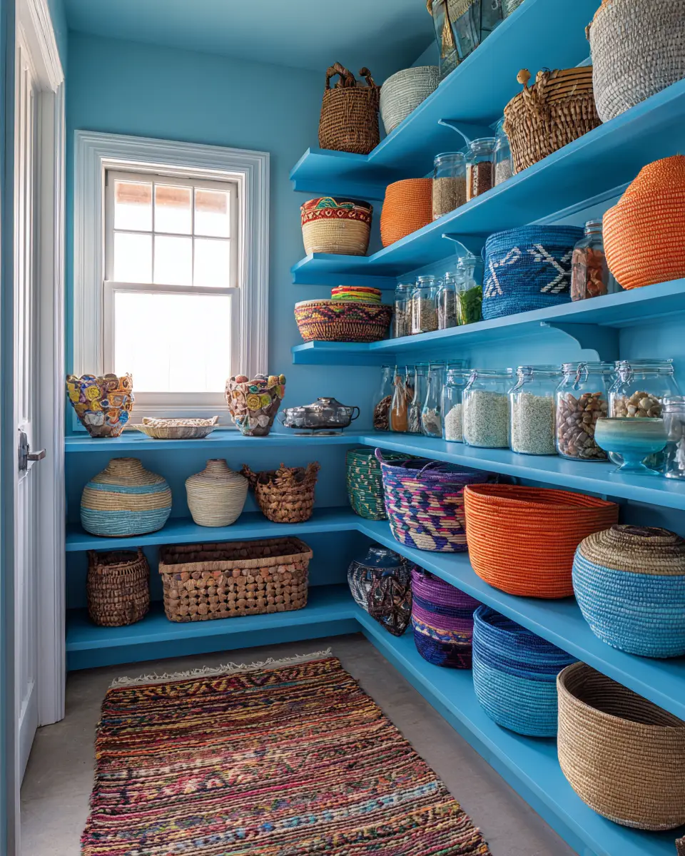 Blue Eclectic Laundry Room Decor Ideas