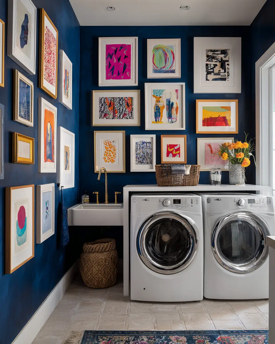 Blue Eclectic Laundry Room Decor Ideas