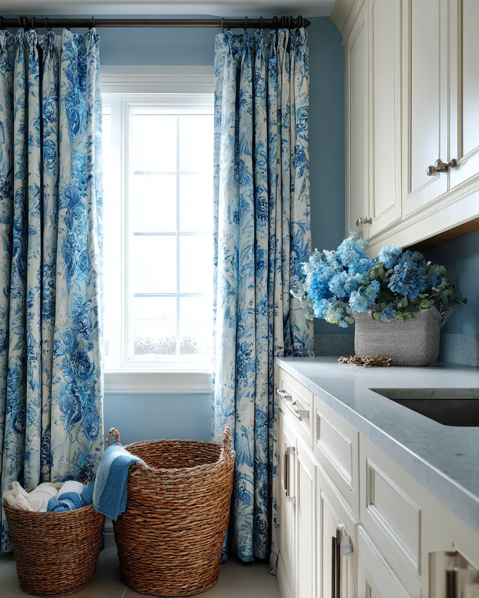 Blue Eclectic Laundry Room Decor Ideas
