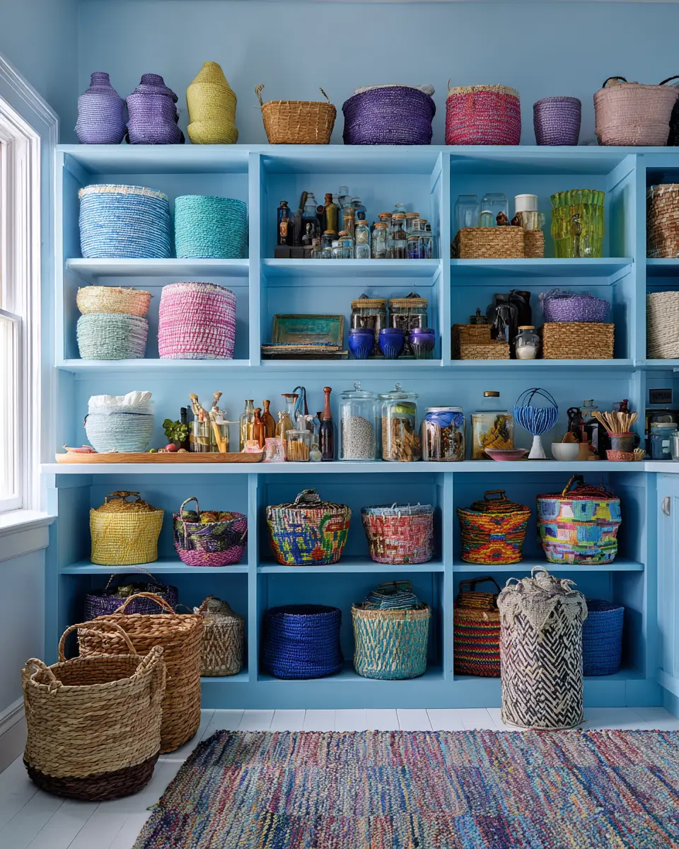 Blue Eclectic Laundry Room Decor Ideas