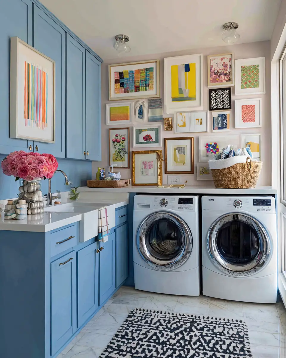 Blue Eclectic Laundry Room Decor Ideas
