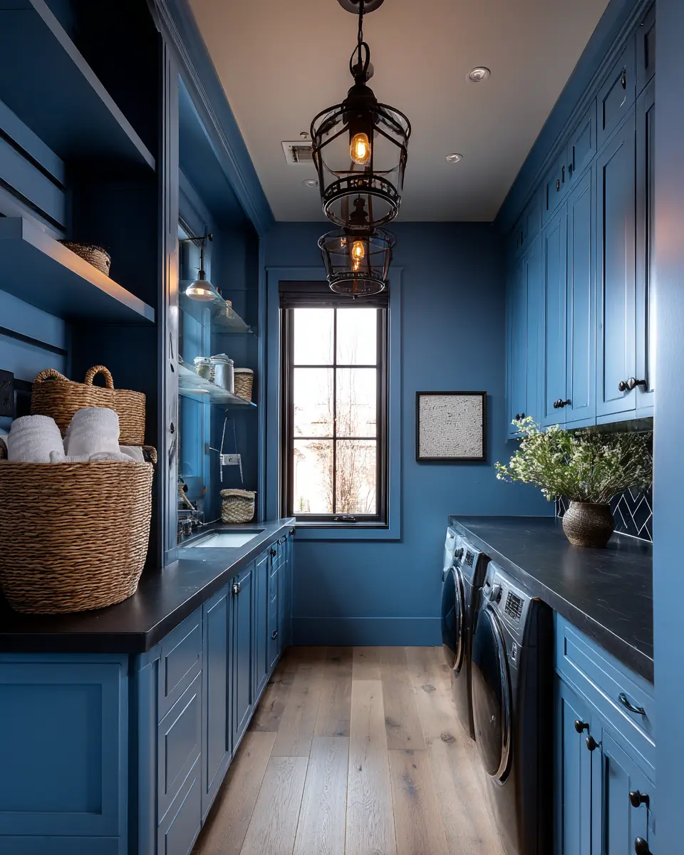 Blue Eclectic Laundry Room Decor Ideas