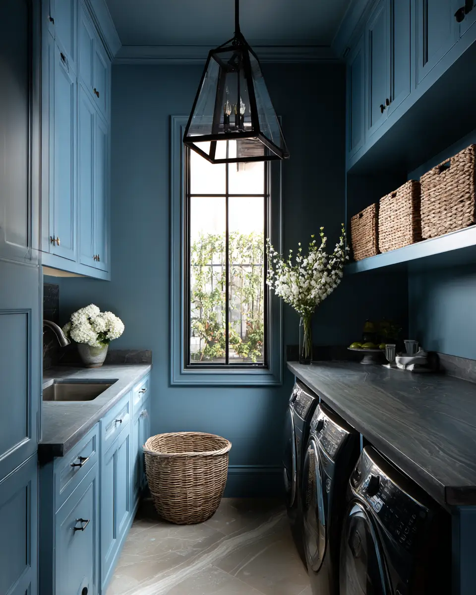 Blue Eclectic Laundry Room Decor Ideas