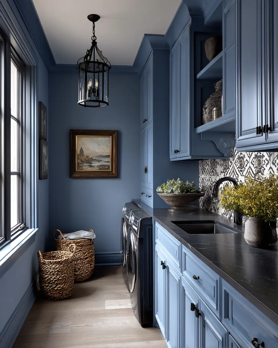 Blue Eclectic Laundry Room Decor Ideas