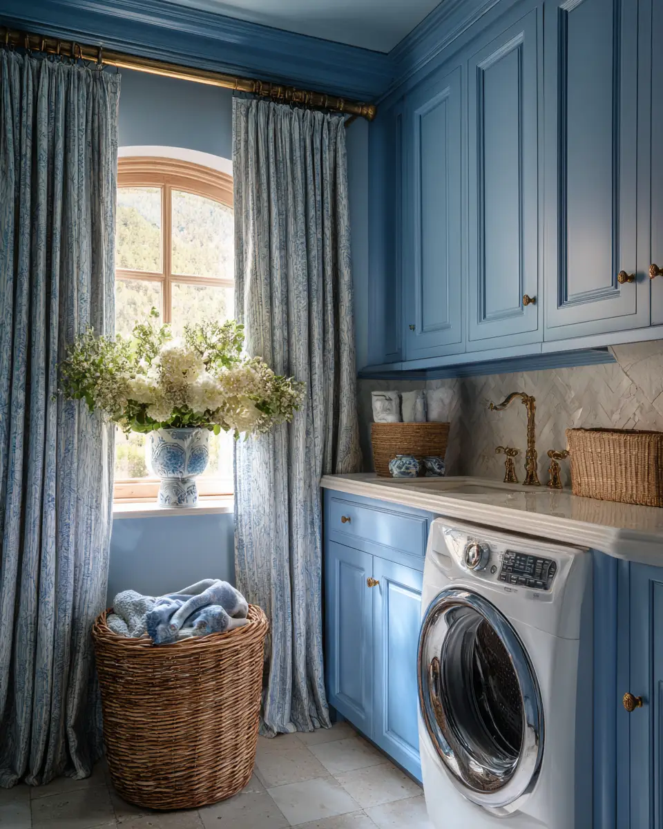 Blue Eclectic Laundry Room Decor Ideas