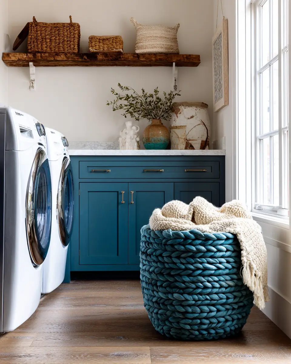 Blue Eclectic Laundry Room Decor Ideas