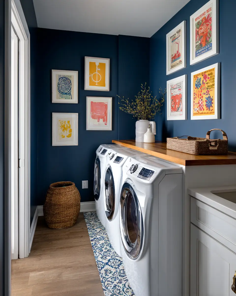 Blue Eclectic Laundry Room Decor Ideas