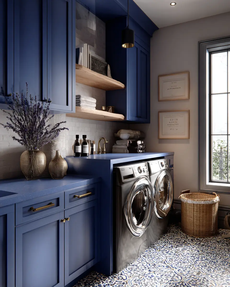 Blue Eclectic Laundry Room Decor Ideas