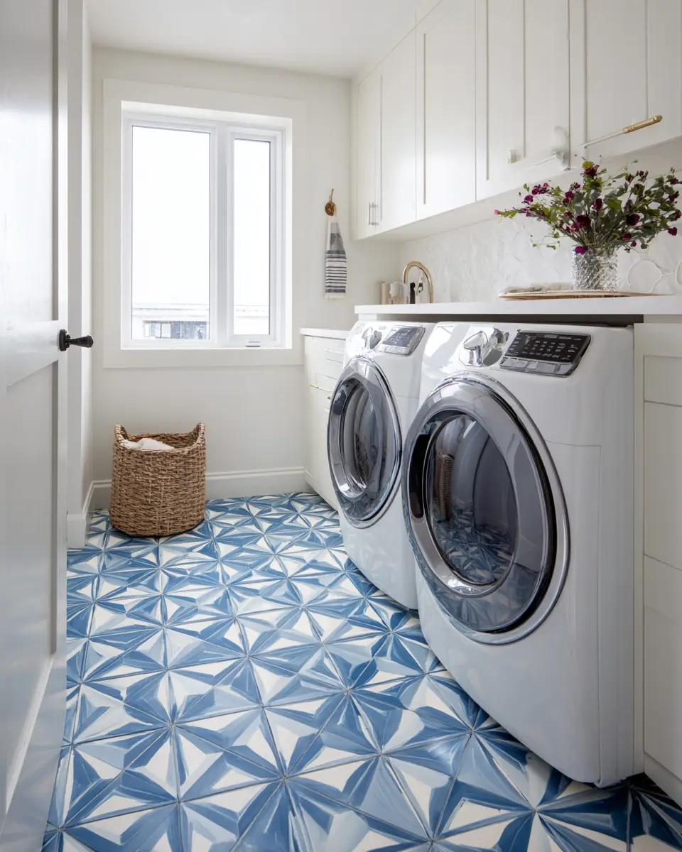 Blue Eclectic Laundry Room Decor Ideas