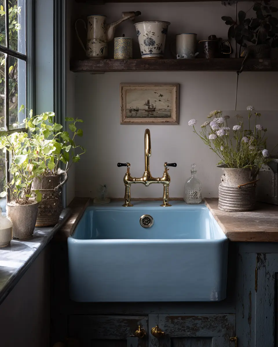 Blue Eclectic Laundry Room Decor Ideas