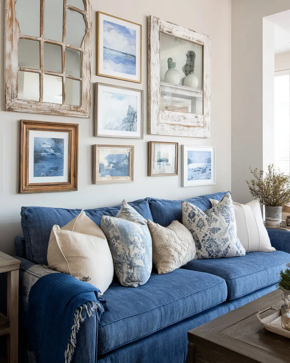 Blue Farmhouse Living Room Decor Ideas
