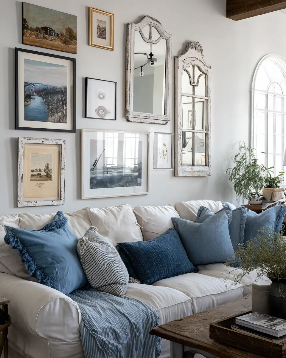 Blue Farmhouse Living Room Decor Ideas
