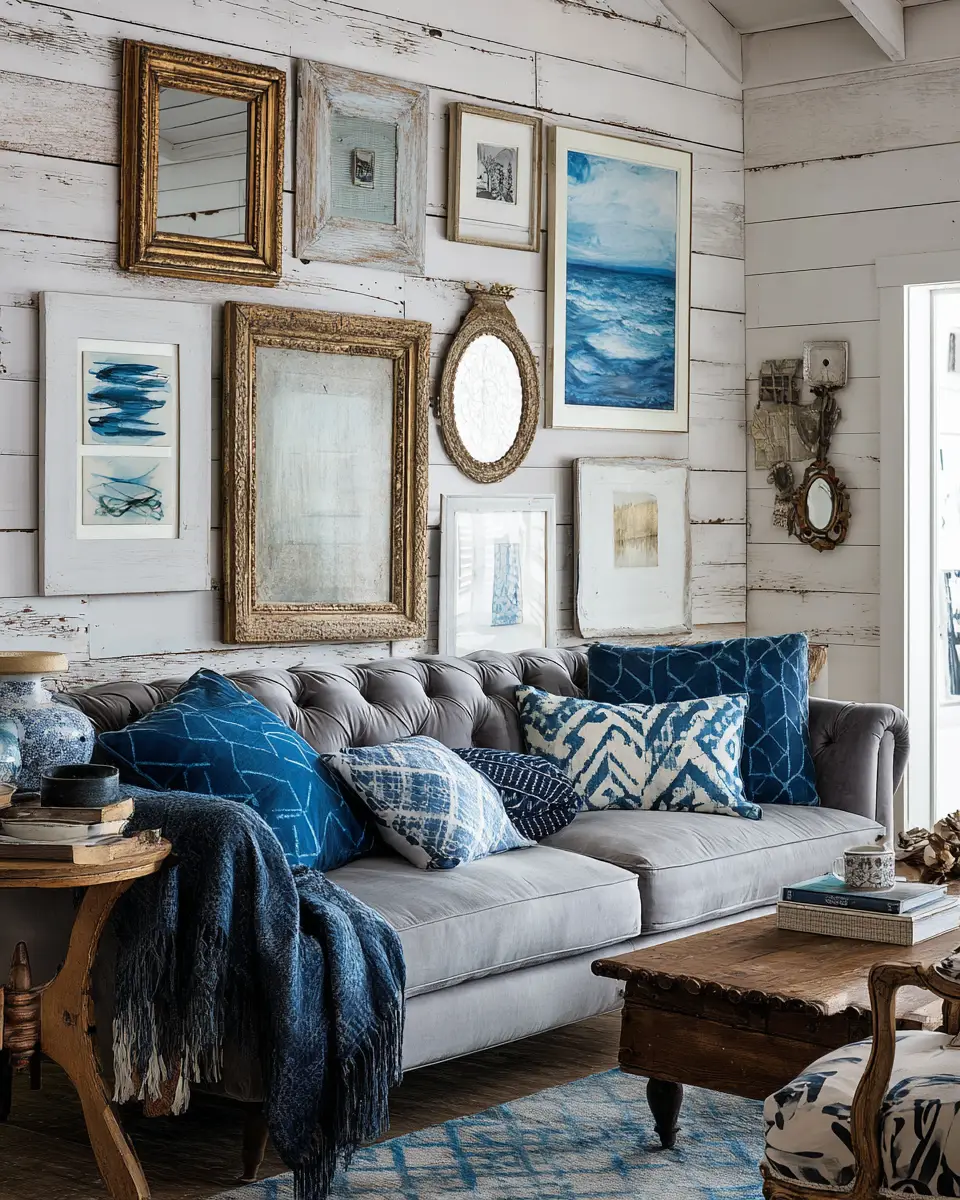Blue Farmhouse Living Room Decor Ideas