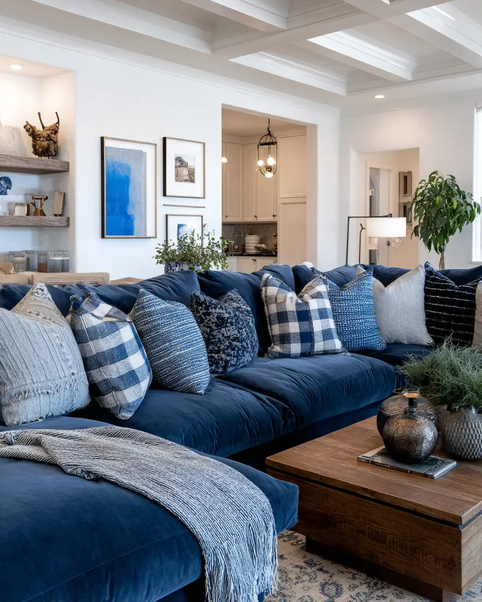 Blue Farmhouse Living Room Decor Ideas