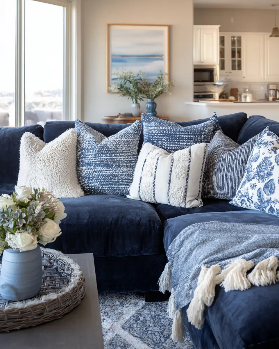 Blue Farmhouse Living Room Decor Ideas