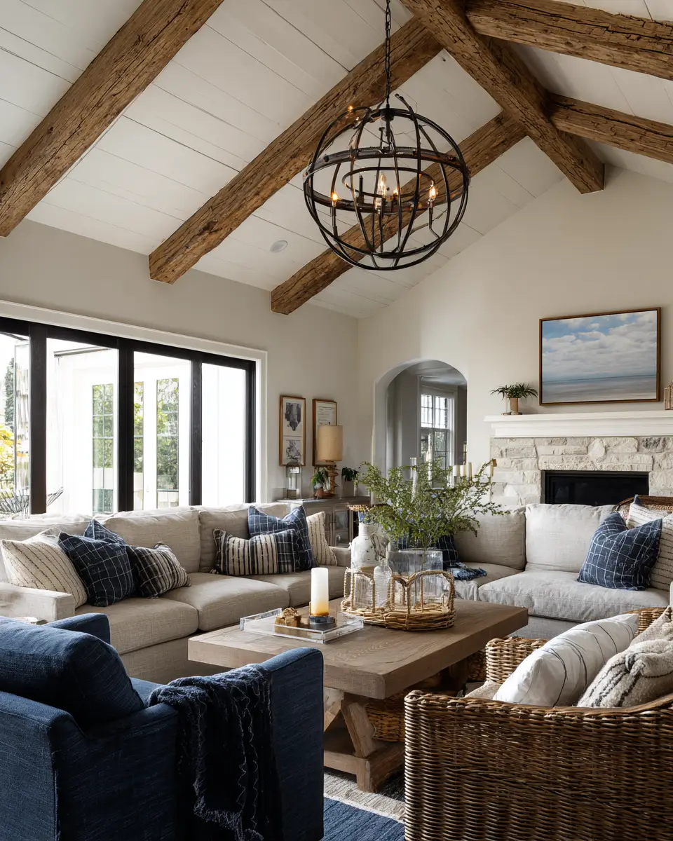 Blue Farmhouse Living Room Decor Ideas