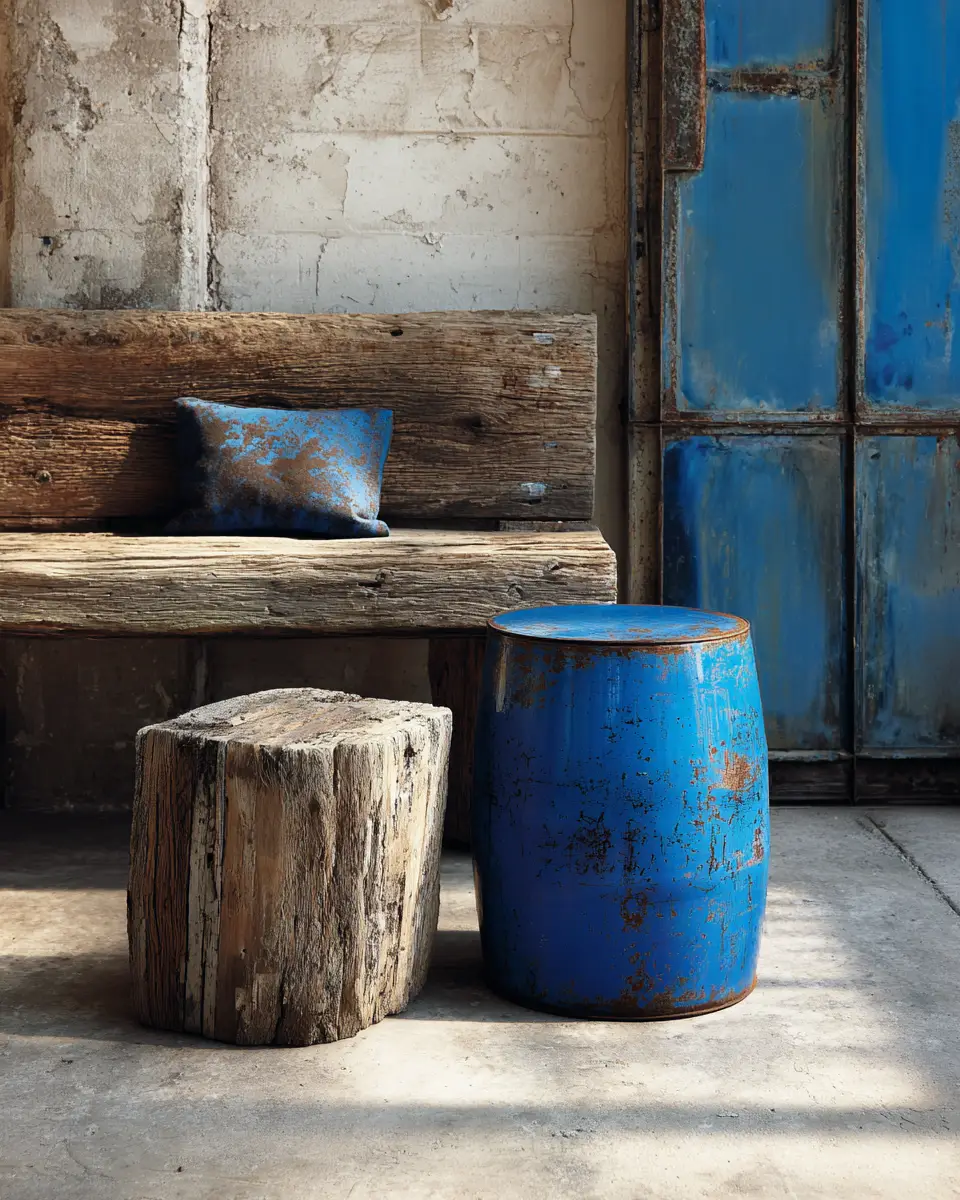 Blue Industrial Porch Decor Ideas