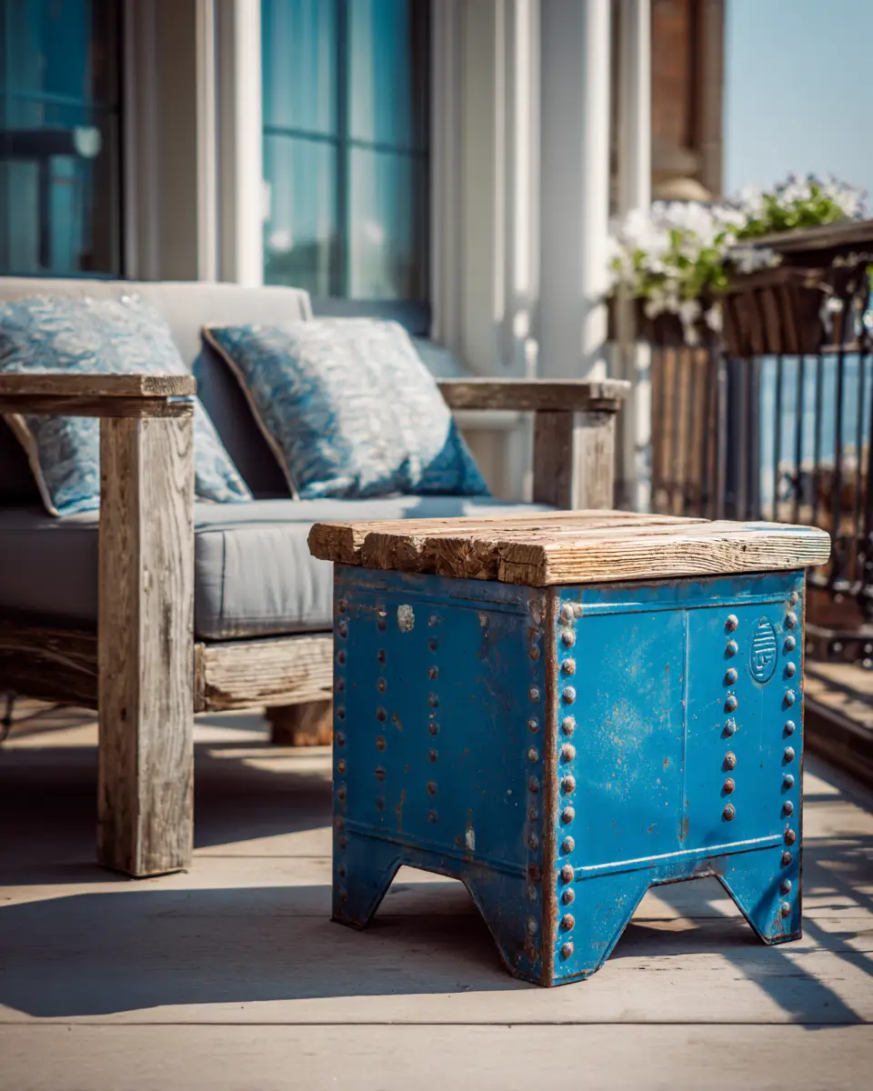 Blue Industrial Porch Decor Ideas