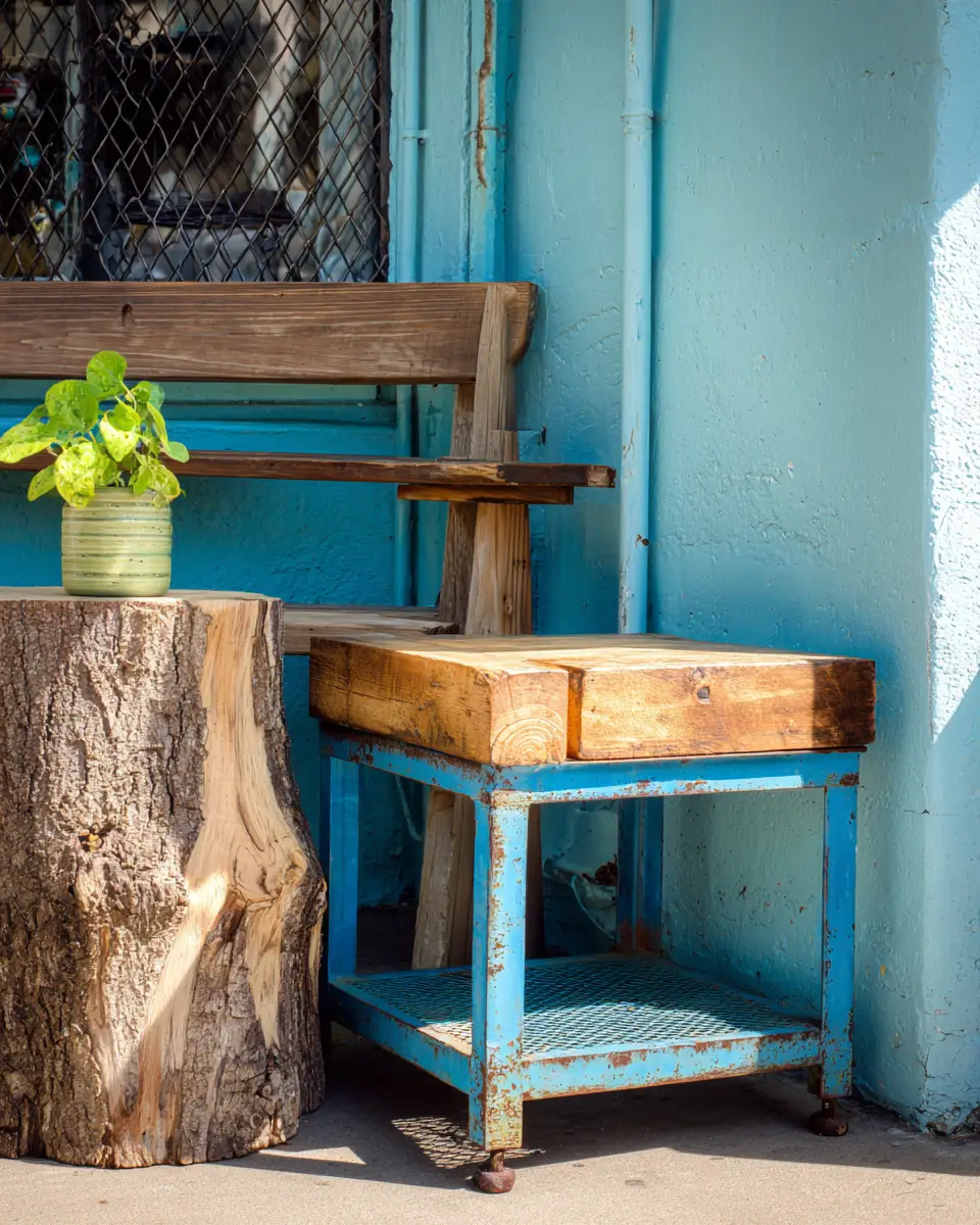 Blue Industrial Porch Decor Ideas