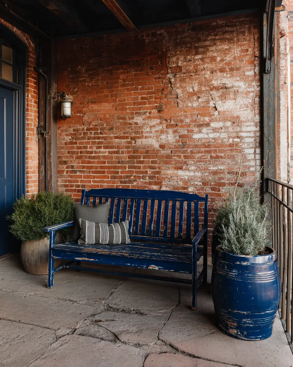 Blue Industrial Porch Decor Ideas