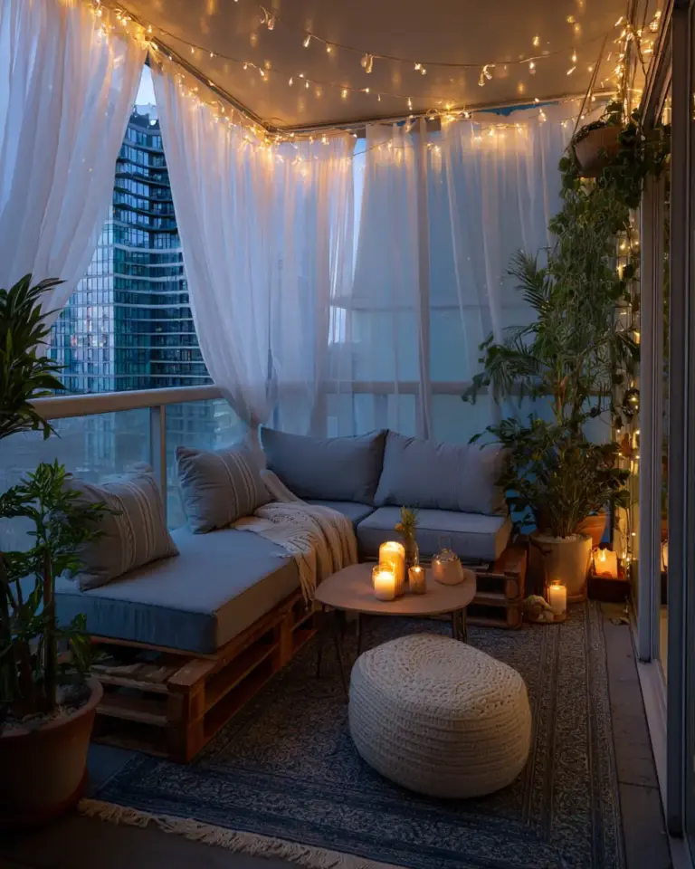 Blue Japandi Balcony Decor Ideas - Featured