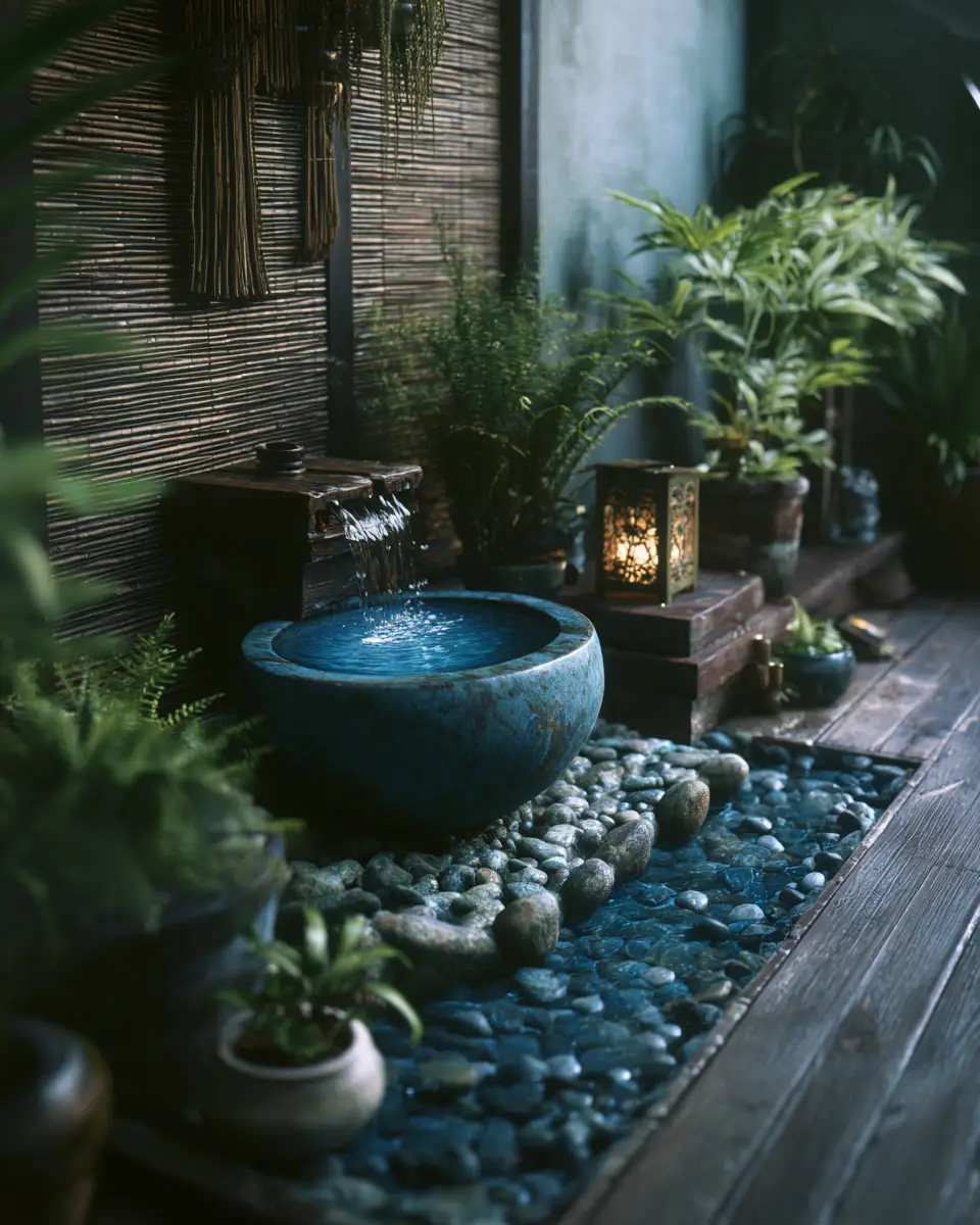 Blue Japandi Balcony Decor Ideas