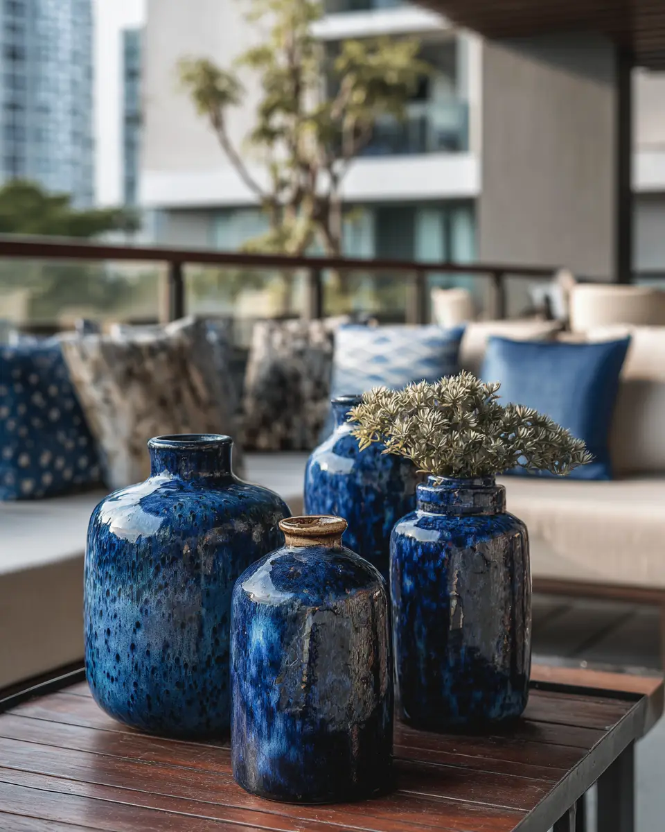 Blue Japandi Balcony Decor Ideas