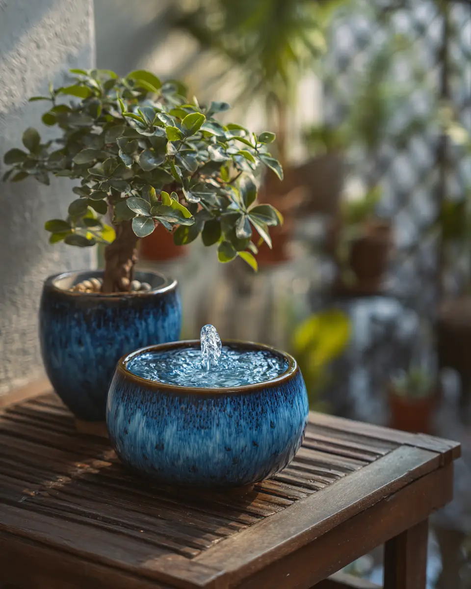Blue Japandi Balcony Decor Ideas