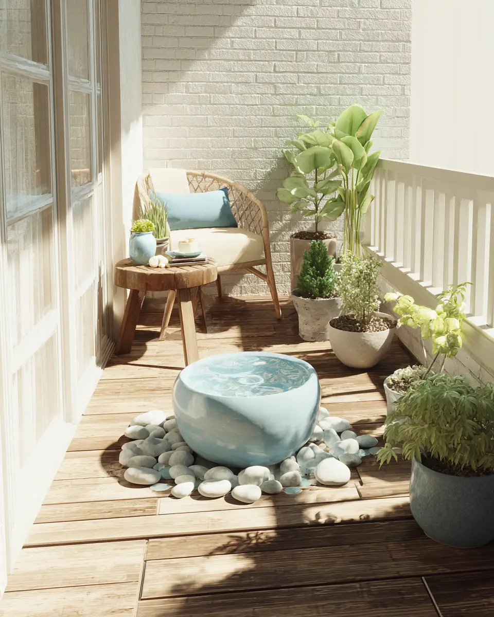 Blue Japandi Balcony Decor Ideas