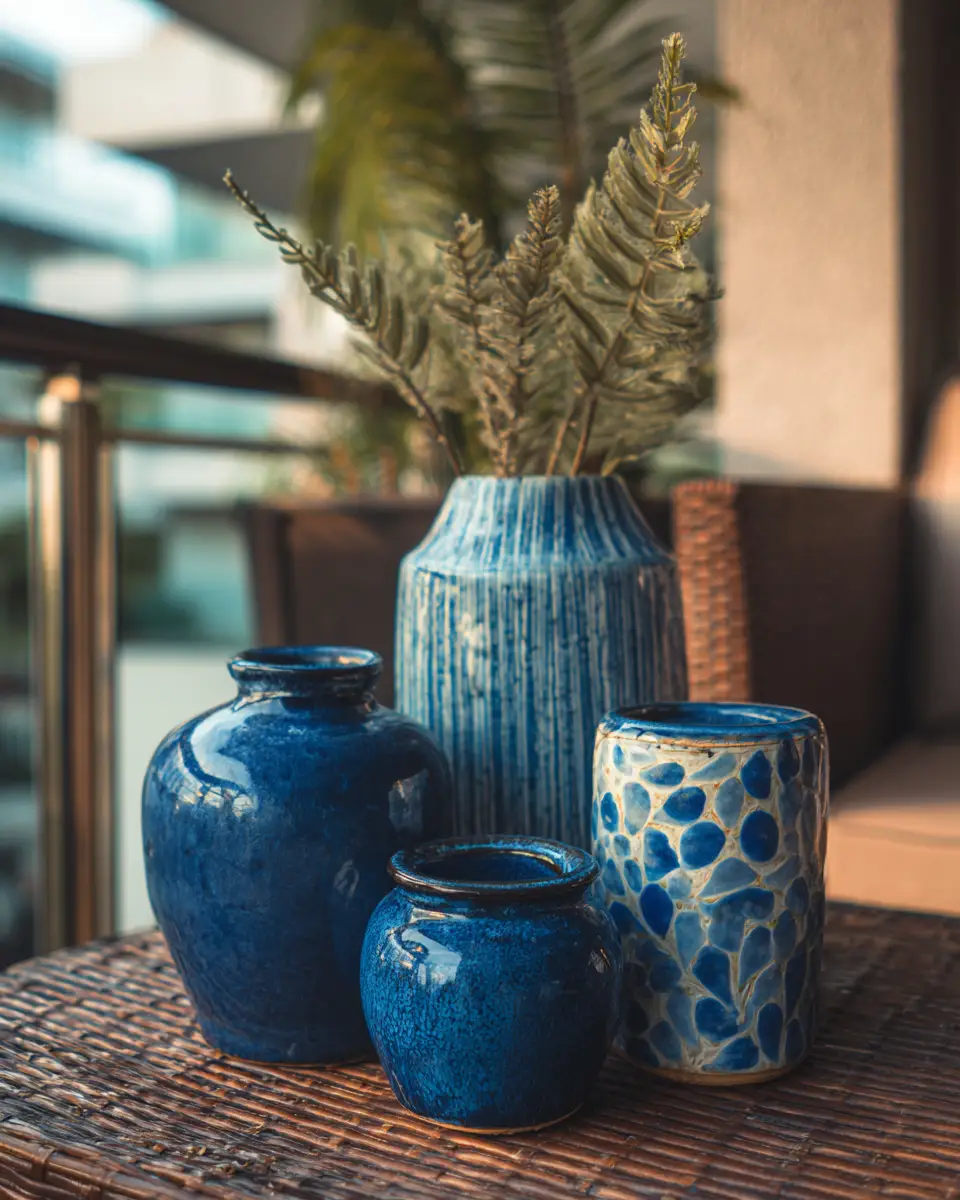 Blue Japandi Balcony Decor Ideas