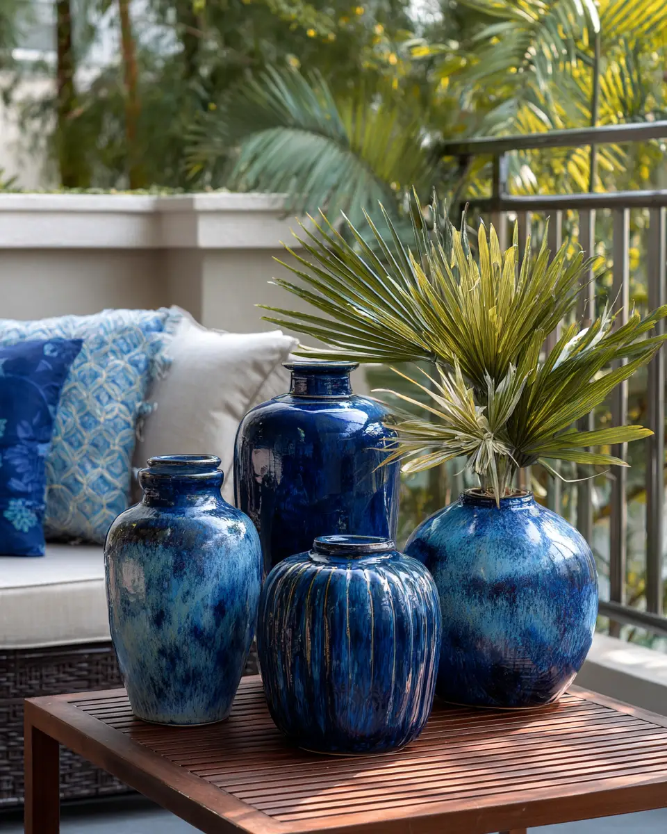 Blue Japandi Balcony Decor Ideas