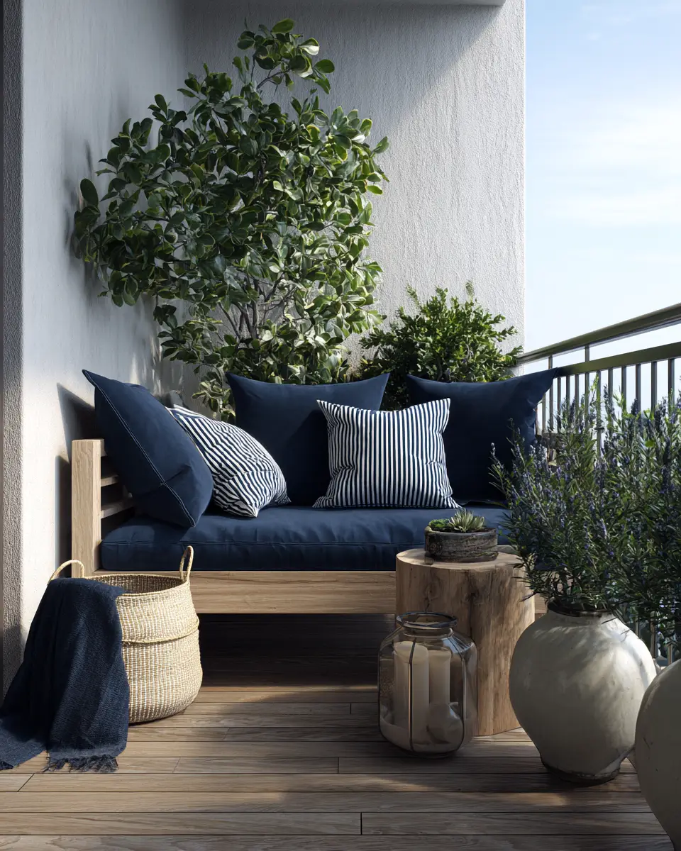 Blue Japandi Balcony Decor Ideas