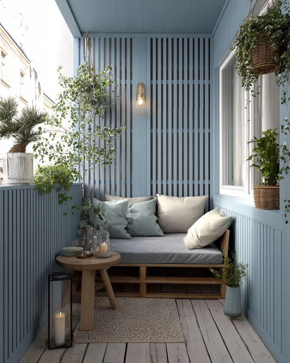 Blue Japandi Balcony Decor Ideas