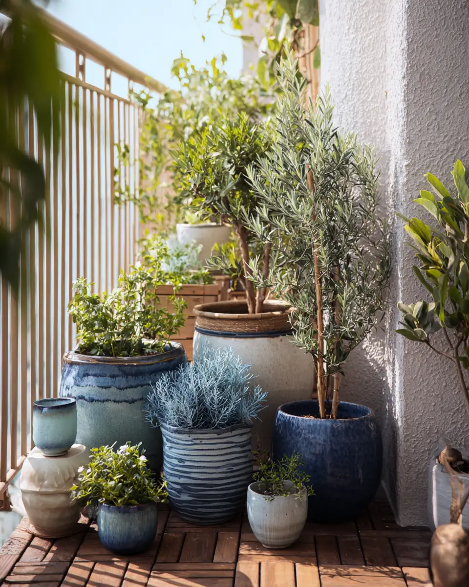 Blue Japandi Balcony Decor Ideas