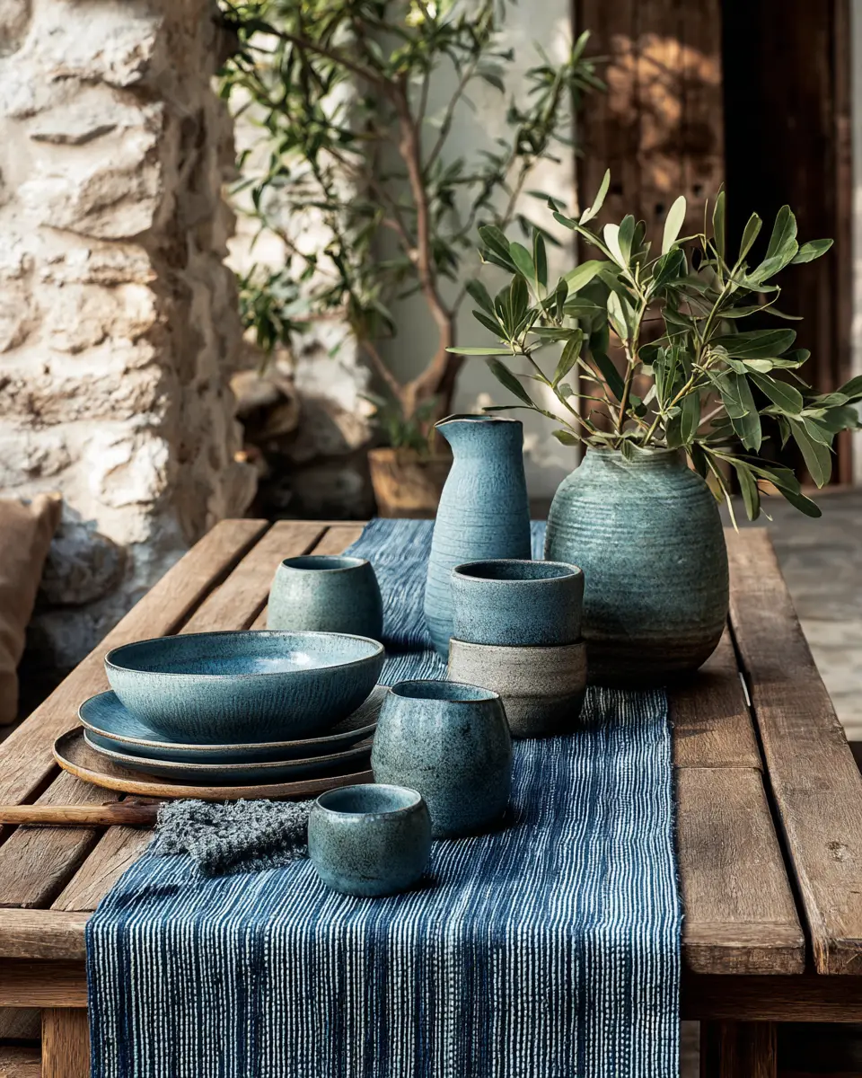 Blue Japandi Balcony Decor Ideas