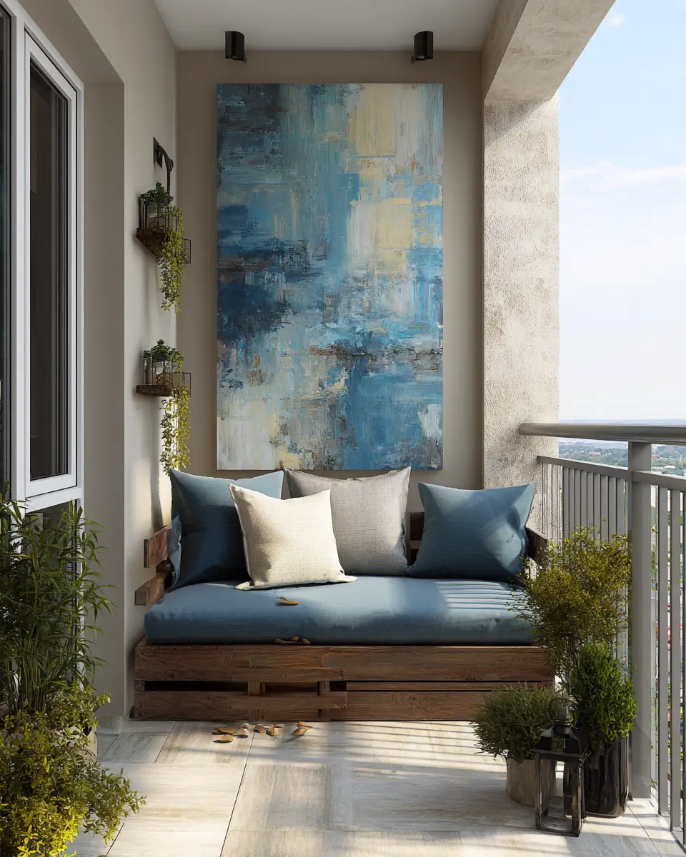 Blue Japandi Balcony Decor Ideas