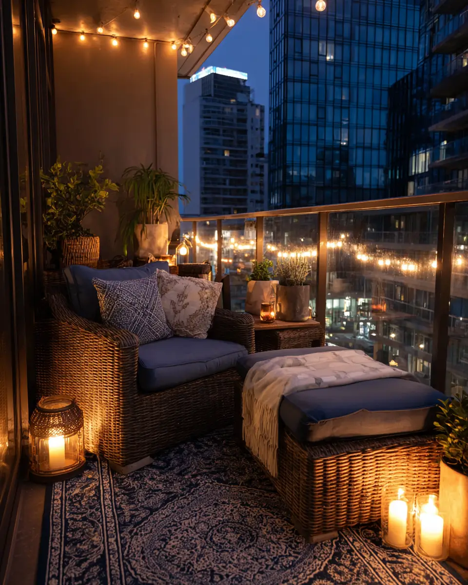 Blue Japandi Balcony Decor Ideas