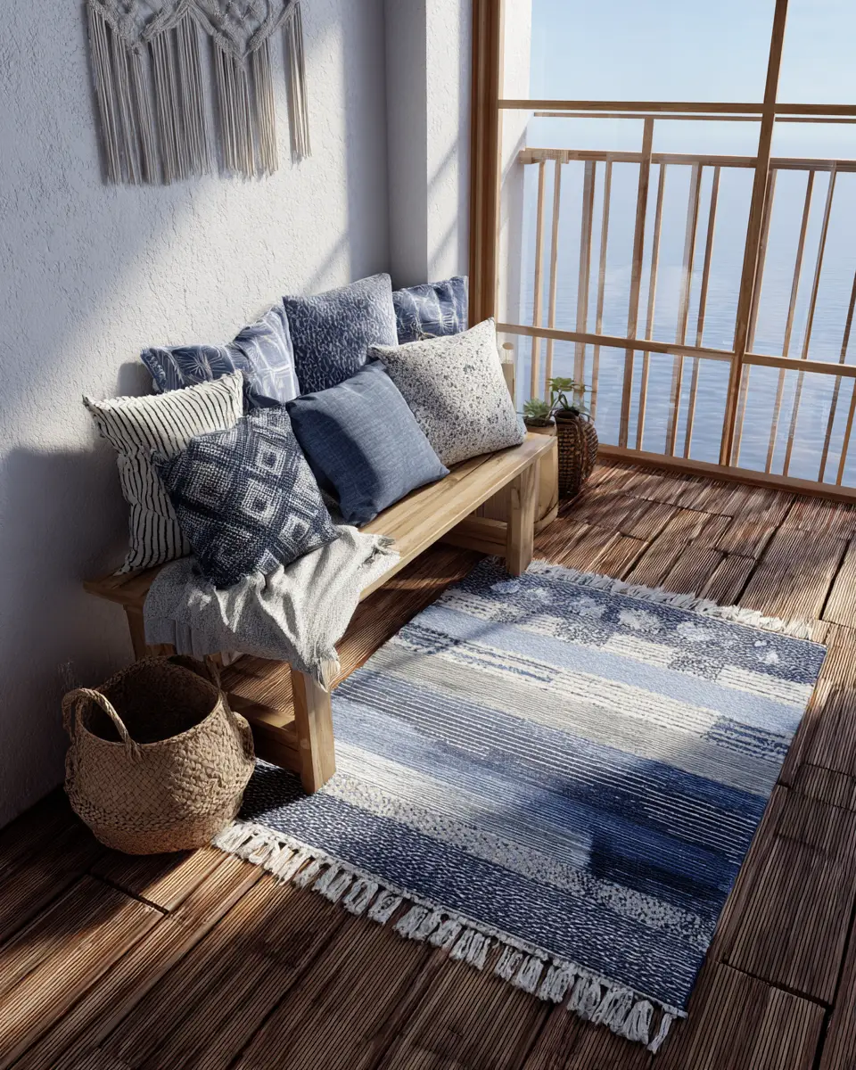 Blue Japandi Balcony Decor Ideas