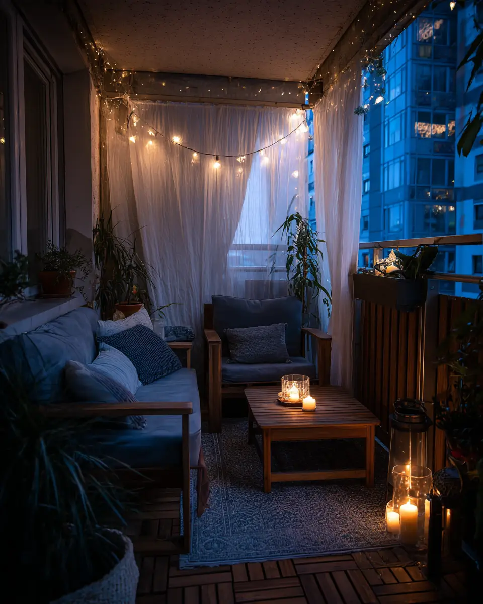 Blue Japandi Balcony Decor Ideas