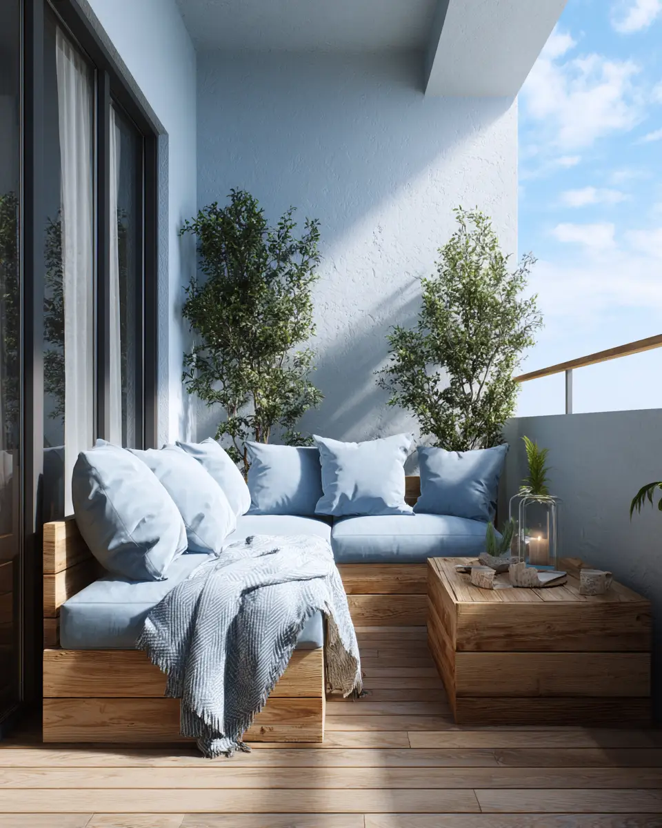 Blue Japandi Balcony Decor Ideas