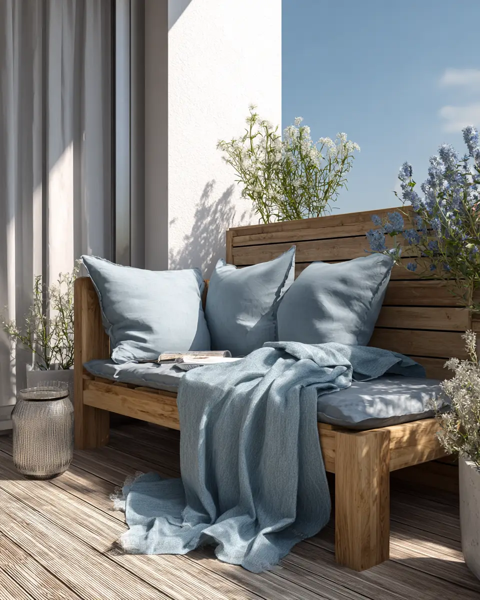 Blue Japandi Balcony Decor Ideas