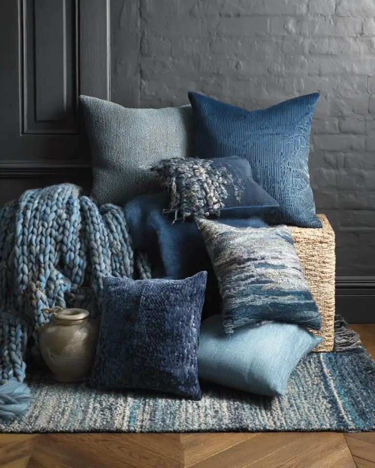 Blue Japandi Bedroom Decor Ideas - Featured