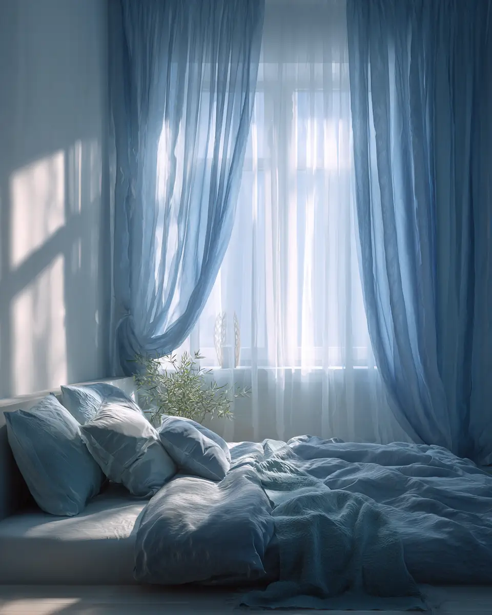 Blue Japandi Bedroom Decor Ideas