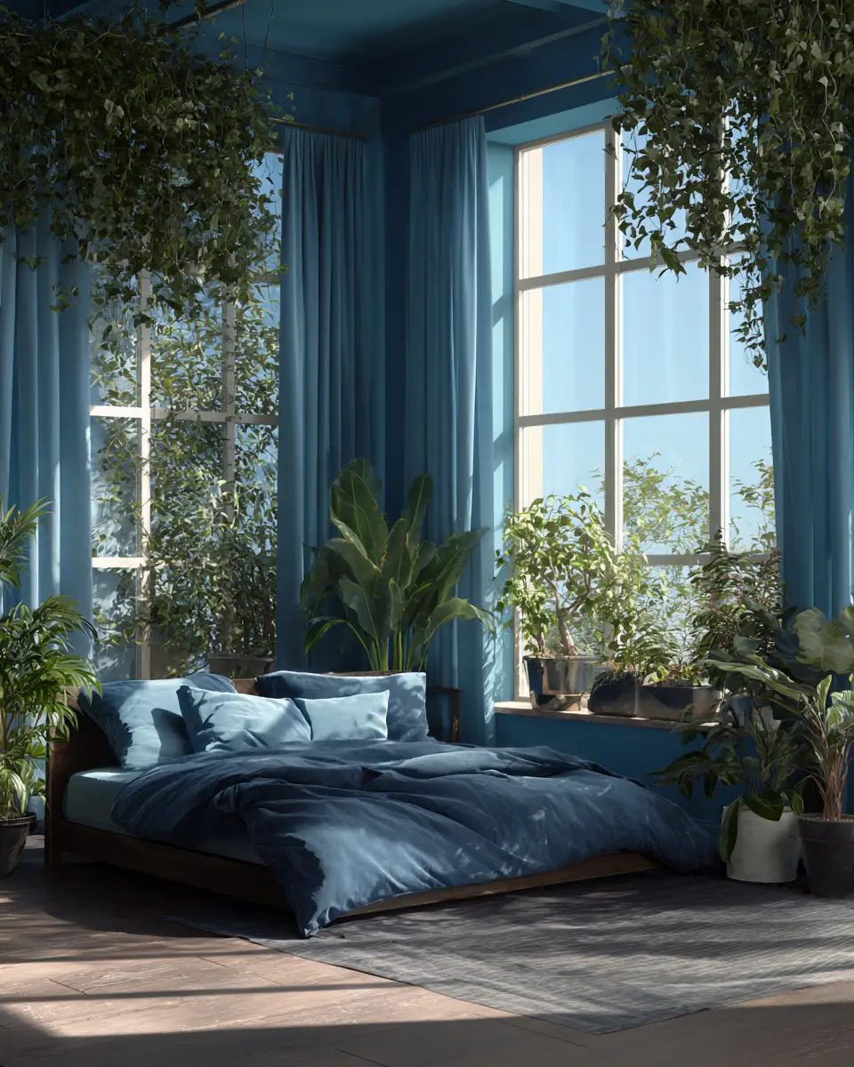 Blue Japandi Bedroom Decor Ideas